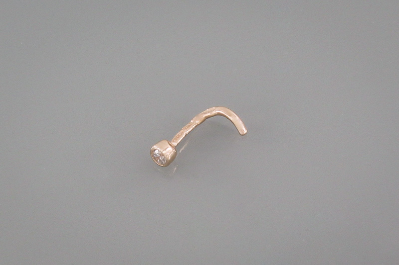 Изображение Пирсинг из позолоченого серебра в нос с цирконом 