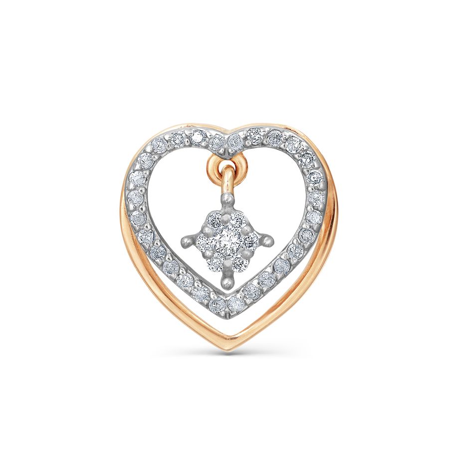 Изображение Золотая подвеска с бриллиантами "Сердце"