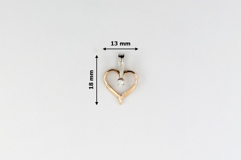 Изображение Золотая подвеска с бриллиантом "Сердце"