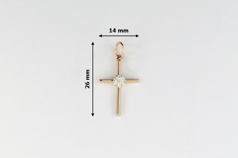 Изображение Золотой католический крестик с бриллиантами