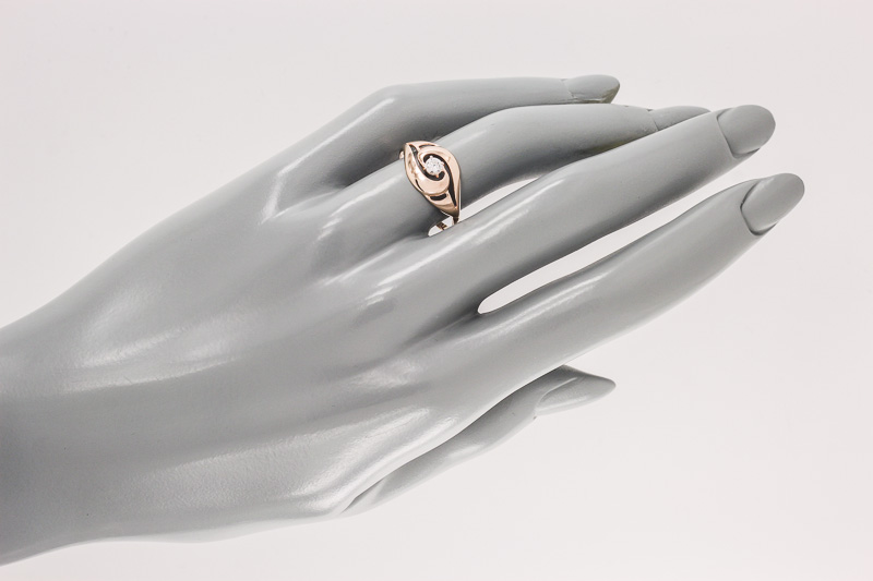 Изображение Кольцо из позолоченного серебра с цирконом 18,5 мм