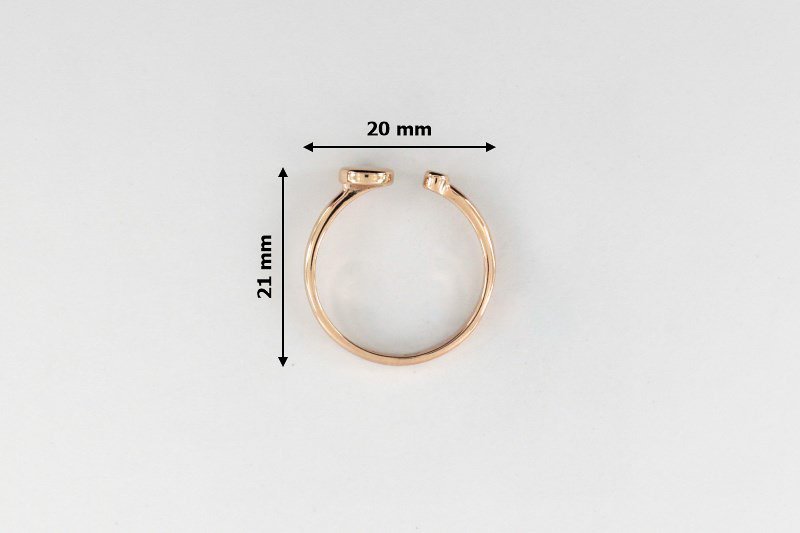 Paveikslėlis Paauksuotas sidabrinis žiedas su cirkoniu 15 mm