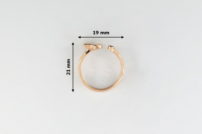 Paveikslėlis Paauksuotas sidabrinis žiedas su cirkoniu