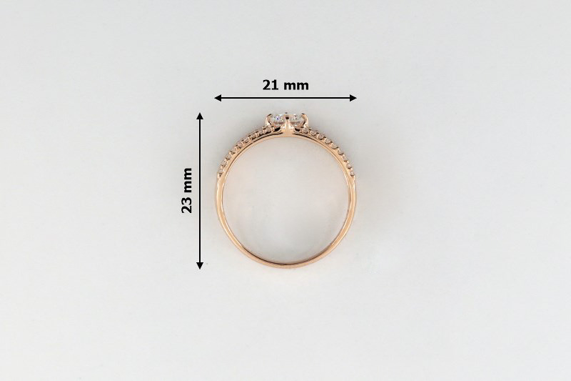 Paveikslėlis Paauksuotas sidabrinis žiedas su cirkoniais