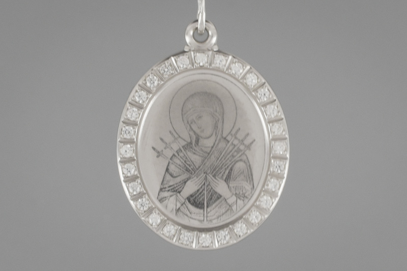 Изображение Серебряная подвеска (икона) с цирконами 