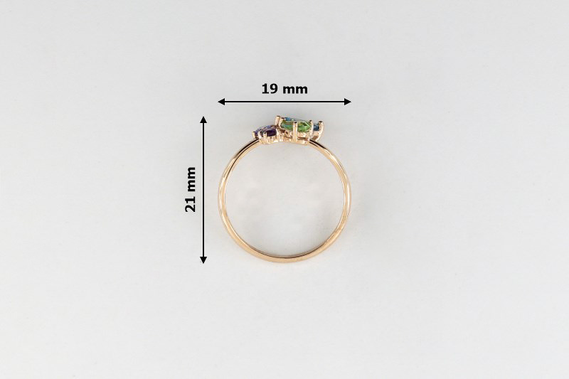 Paveikslėlis Auksinis žiedas su topazu ir chrizolitu