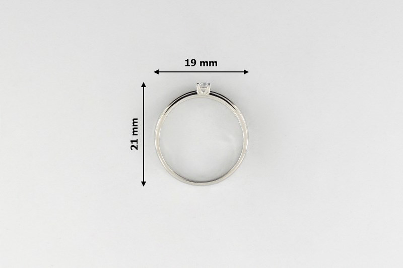 Paveikslėlis Balto aukso žiedas su cirkoniu 17 mm