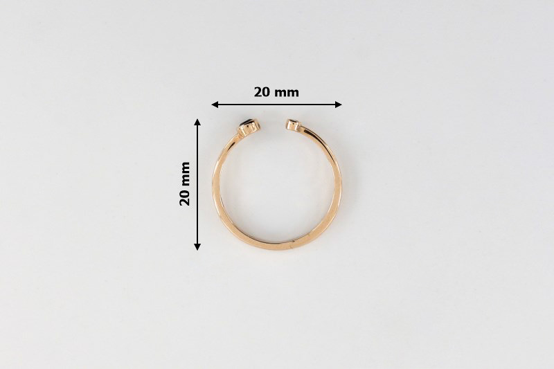 Изображение Золотое кольцо с цирконом и ониксом