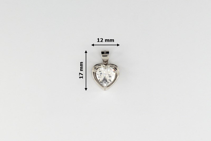 Изображение Серебряная подвеска с цирконом "Сердце"