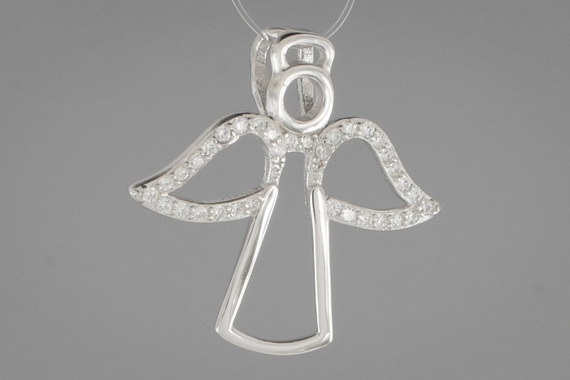 Изображение Серебряная подвеска с цирконами "Ангел"