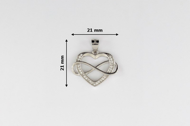 Изображение Серебряная подвеска с цирконами "Сердце"