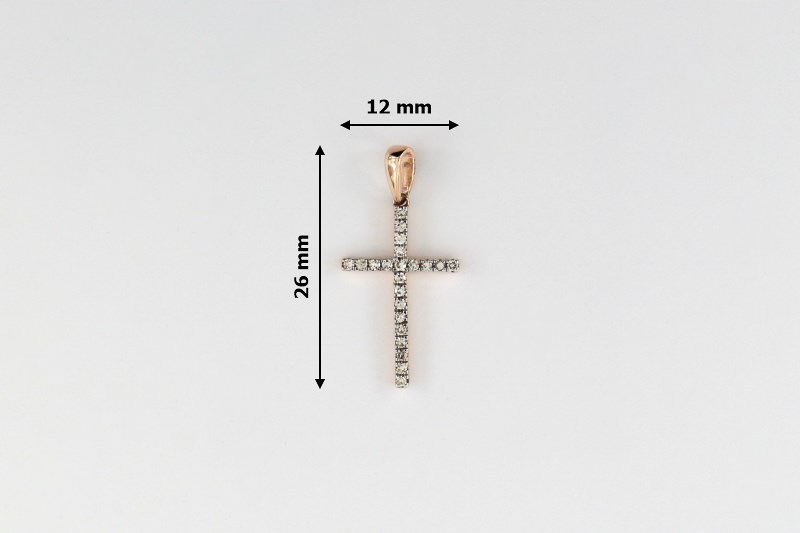 Изображение Золотой католический крестик с бриллиантами 