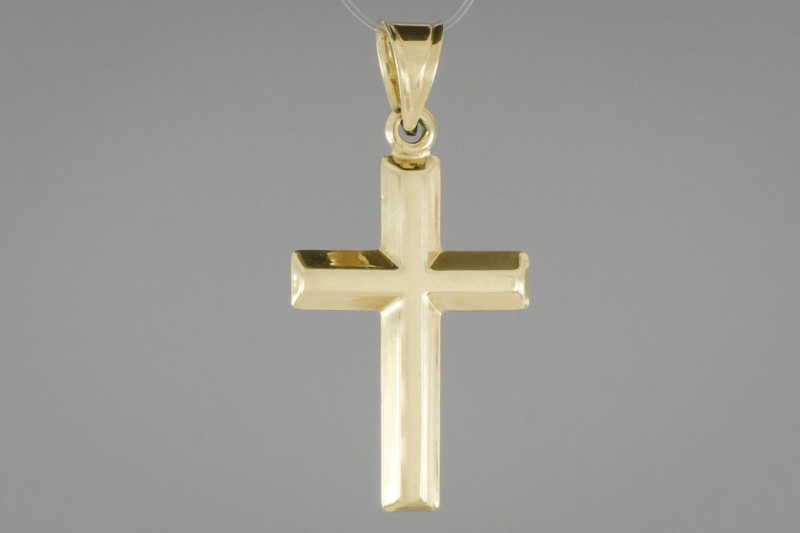 Изображение Католический крестик из желтого золота 