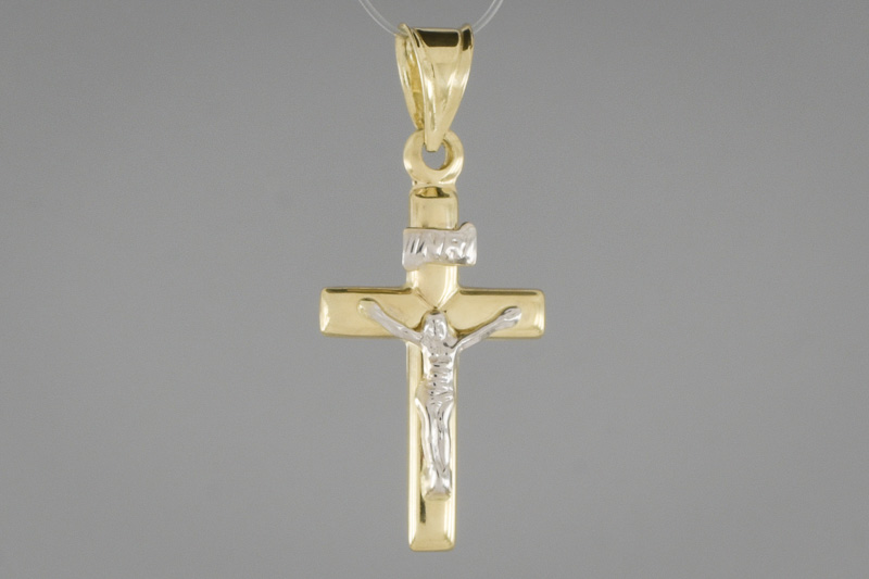 Изображение Католический крестик из желтого золота