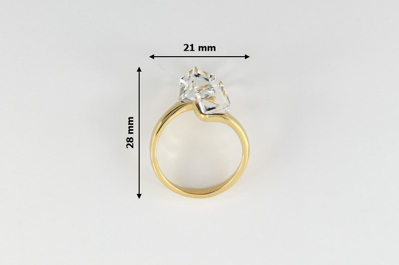 Paveikslėlis Paauksuotas sidabrinis žiedas su Swarovski kristalais