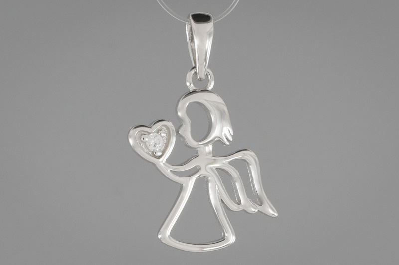Изображение Серебряная подвеска с цирконом "Ангел"