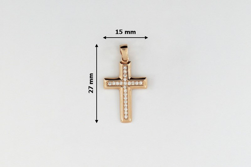 Изображение Золотой католический крестик с цирконами