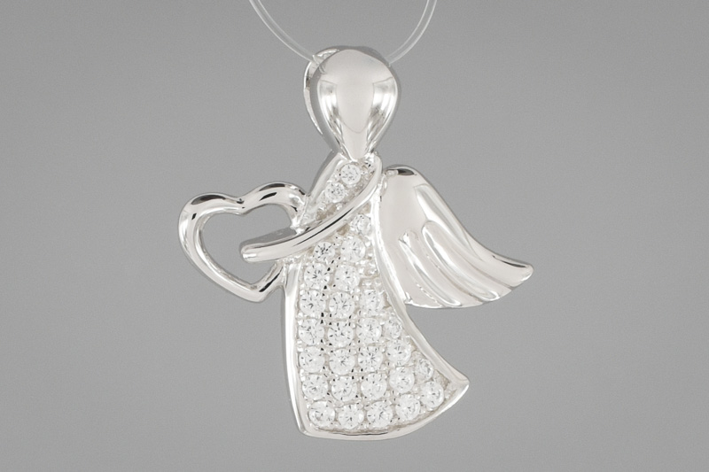 Изображение Серебряная подвеска с цирконами "Ангел"