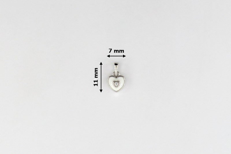 Изображение Серебряная подвеска с цирконом и эмалью "Сердце"