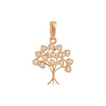 Изображение Золотая подвеска с цирконами "Дерево"