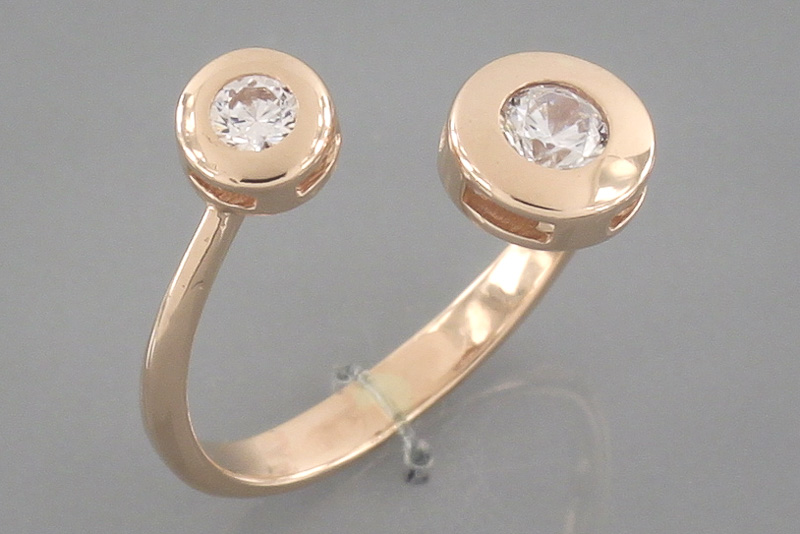 Paveikslėlis Auksinis žiedas su cirkoniais 17-17,5 mm