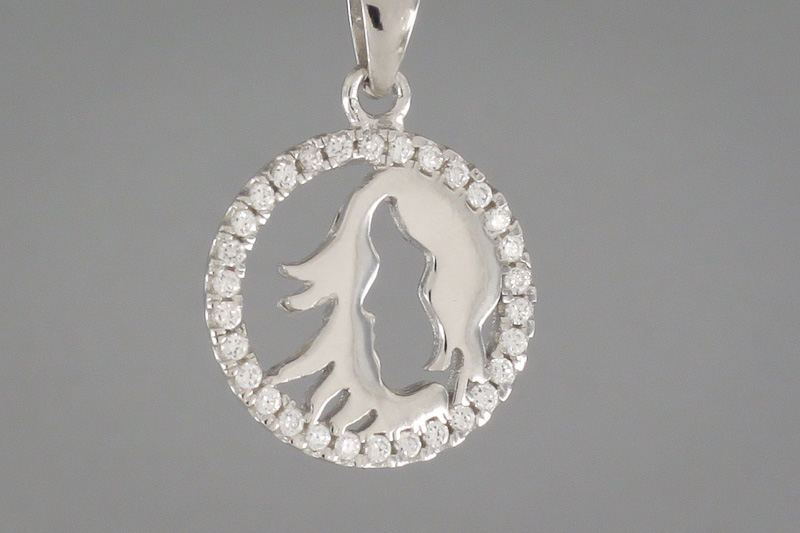 Изображение Серебряная подвеска - зодиак дева с цирконами